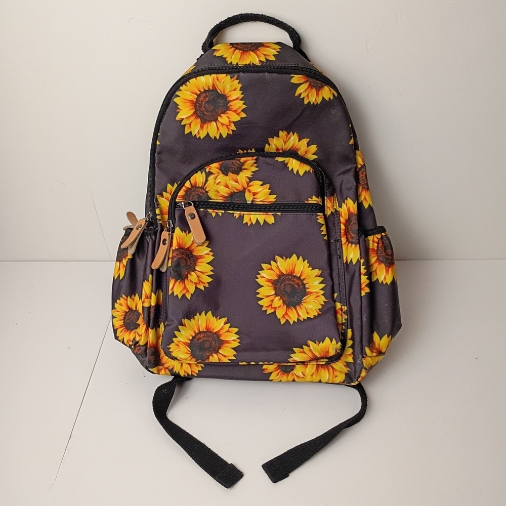 Cute Floral Sunflower Laptop Backpack for Women, Lightweight Book Bag for School